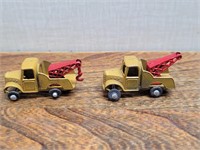 Vintage 2 Small Die Cast Tow Trucks 3/4inWx