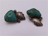 Pawn Sterling Feather Clip Earrings 1" 11g