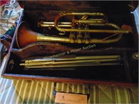 TRUMPET (AS IS) WITH CASE AND MUSIC STAND