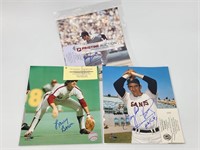 LARRY BOWA, 2) GAYLORD PERRY AUTOGRAPHED PHOTOS