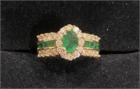 14kt Gold Emerald & Diamond Ring