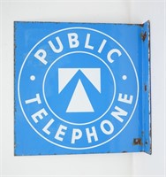 Porcelain Public Telephone Flange Sign