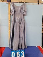 blue grey vintage formal dress gown
