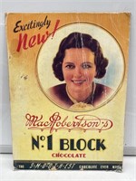 MacRobertson’s No1 Block Chocolate Card