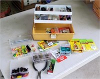 Tackle box lot of lures, hooks, etc.