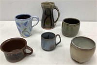 Six Signed Studio Pottery Cups