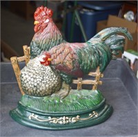 12" CAST IRON ROOSTER DOOR STOP