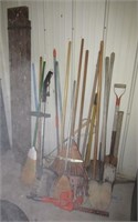 Shovels, brooms, mops, wood pick, etc.