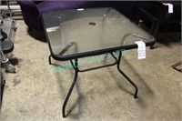 2X, 33.5" X 33.5" GLASS TOP PATIO TABLES