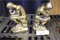 SET OF THINKING MAN BRASS BOOKENDS