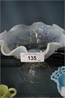 LARGE FENTON OPALESCENT GLASS COMPOTE