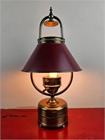 Vintage Metal Shaded 17" Tall Table Lamp