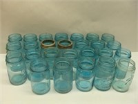 Approx 26 Blue Pint Jars