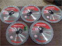 5 CRAFTSMAN 7-1/4" Circular Saw Blades.24T.