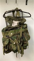 Military backpack with a company and rigid frame.