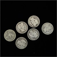 Lot of Liberty Barber Quarters