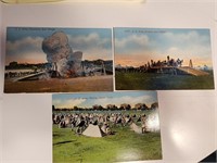 Three unused US Army Postcards 1940s