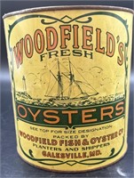 Antique 1 Gal Woodfields Galesville Md Oyster Can