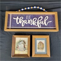 "Be Thankful" Framed Wall Decor