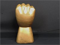 Vintage Gold Toned Wood Fist Sculpture