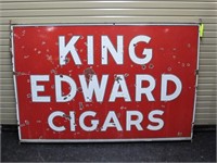 EARLY PORCELAIN KING EDWARDS CIGAR HANGING SIGN