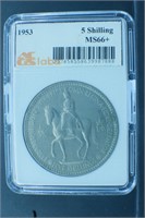 1953  5 Schilling  MS66+  GB