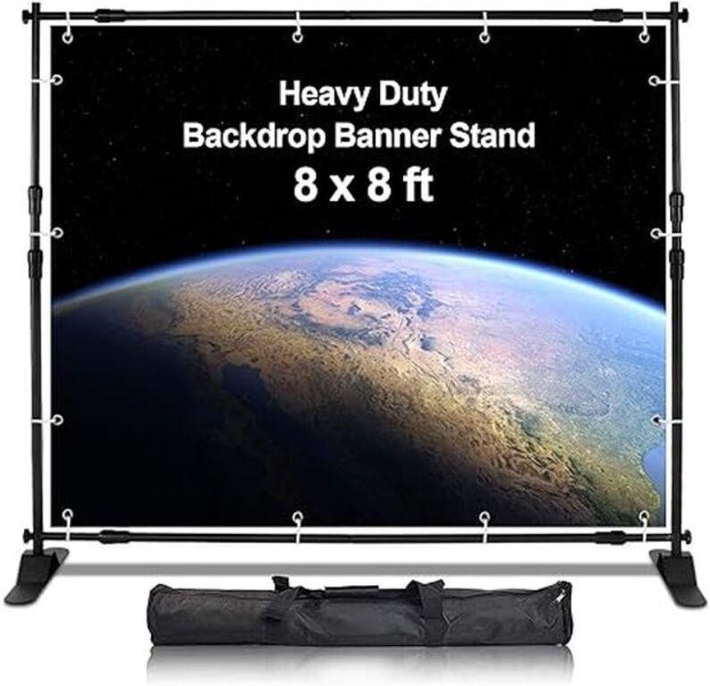 $90-AkTop 8' x 8' Heavy Duty Backdrop Banner Stand