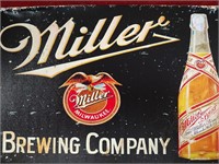 Miller Brewing Metal Sign 12x8