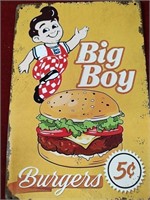 Big Boy Burgers Metal Sign 12x8