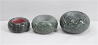 3pc Marble Tea Candle Holders