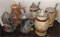 Lot w/ Vtg Glass & ceramic Steins incl Avon