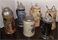 Lot w/ Vtg Steins incl Music Box, Coors Banquet,