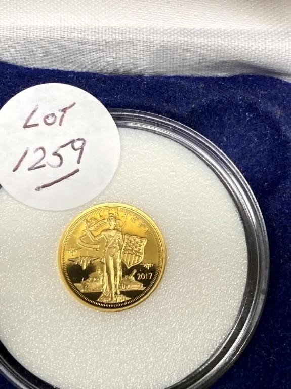 2017 UNC. $5.00 GOLD .24KT LIBERTY BELL COIN
