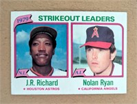 1980 Topps Nolan Ryan JR Richard Strikeout Leaders