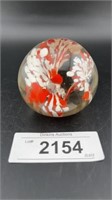 Red flower paperweight