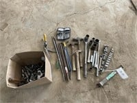 Selection of Hand Tools, Hammers, Crowbars,