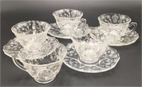 “ROSE POINT” 5 Cups/4 Saucers