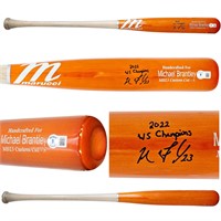Michael Brantley Autographed Orange Marucci Bat