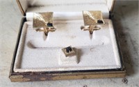 Matching Cuff Links and Tie Tack Pin