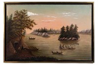 FOLK PAINTING OF WEST LAKE, ONTARIO (19/20th C)