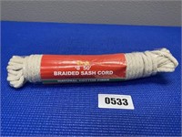 #8 50' Braided Sash Cord Natural Cotton Fiber
