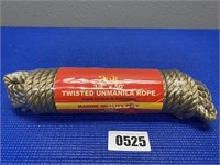 3/8"x50' Twist Unmanila Rope Marine Quality Poly