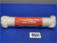 1/4"x100' Twisted Rope Superior Strength Nylon