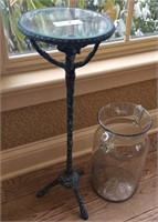 W-I PLANT STAND/BLOWN GLASS VASE