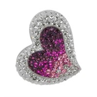 Heart Pendant with stunning White&Purple Crystals