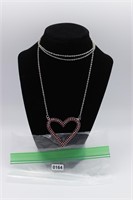 Heart Pendent with ruby red gems