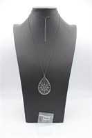 Filigree teardrop pendent