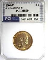 2008-P Q. Adams $ PCI MS69 Position B