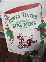 Poster Board Lewis Dairy Egg Nog Sign