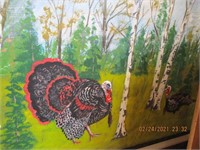 Signed Allen G Muscer Painting of Turkey